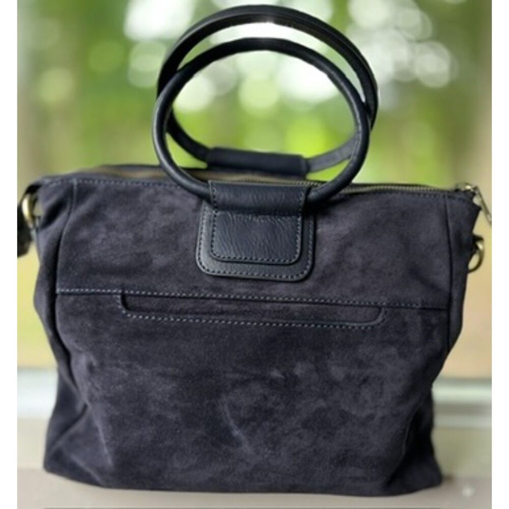 Hobo Sheila Medium Satchel in Navy Suede - Picture 3 of 7